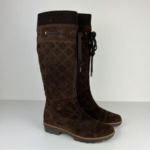 Aquatalia by Marvin K Quilted Suede Pull On Boots Size 38/7